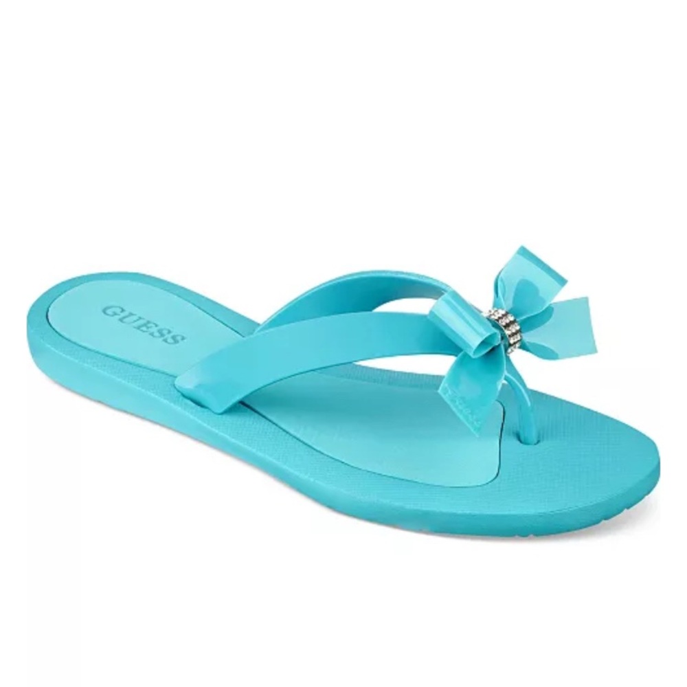 Guess Turquoise TUTU Sandals with Bow Accent